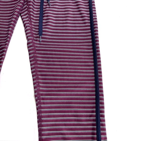 The Upside Leggings Burgundy Red Rum And Raisin NYC Striped Performance Pant 6 - Picture 6 of 10